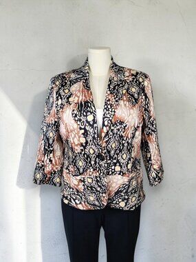 Erin by Erin London Neutral Animal Print Blazer XL NWOT